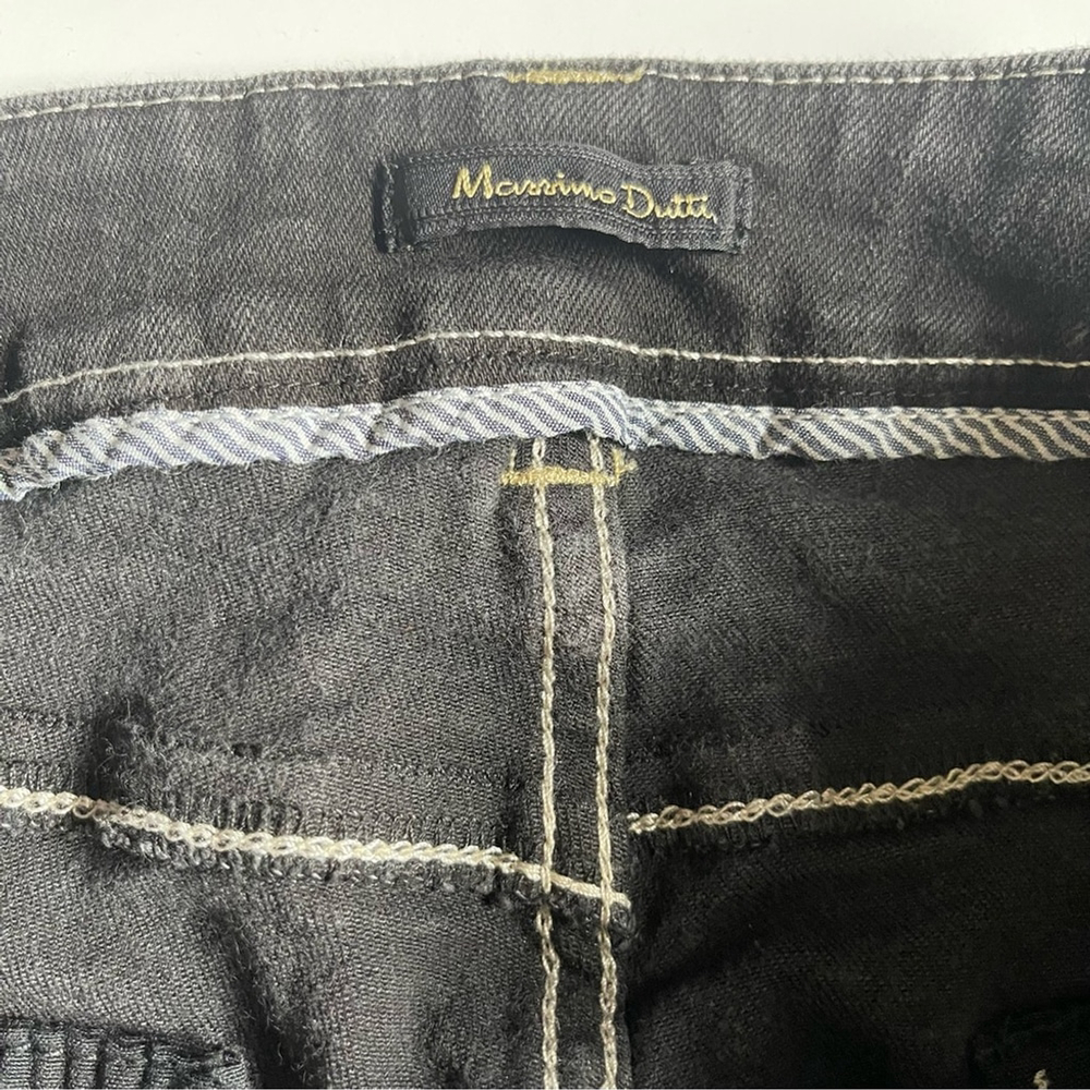 Massimo Dutti Black Running Stitch Trim Bootcut Jeans US 12 - Picture 5 of 7